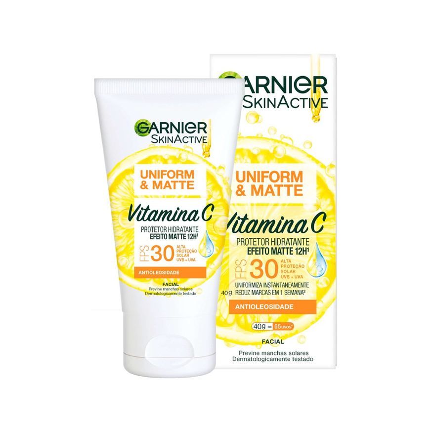 Garnier Protetor Solar Facial Uniform & Matte Hidratante Vitamina C FPS30 40g