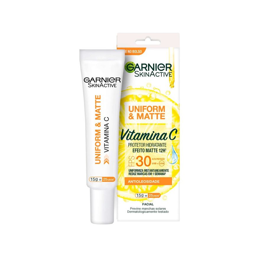Garnier Protetor Solar Facial Uniform & Matte Hidratante Vitamina C FPS30 15g