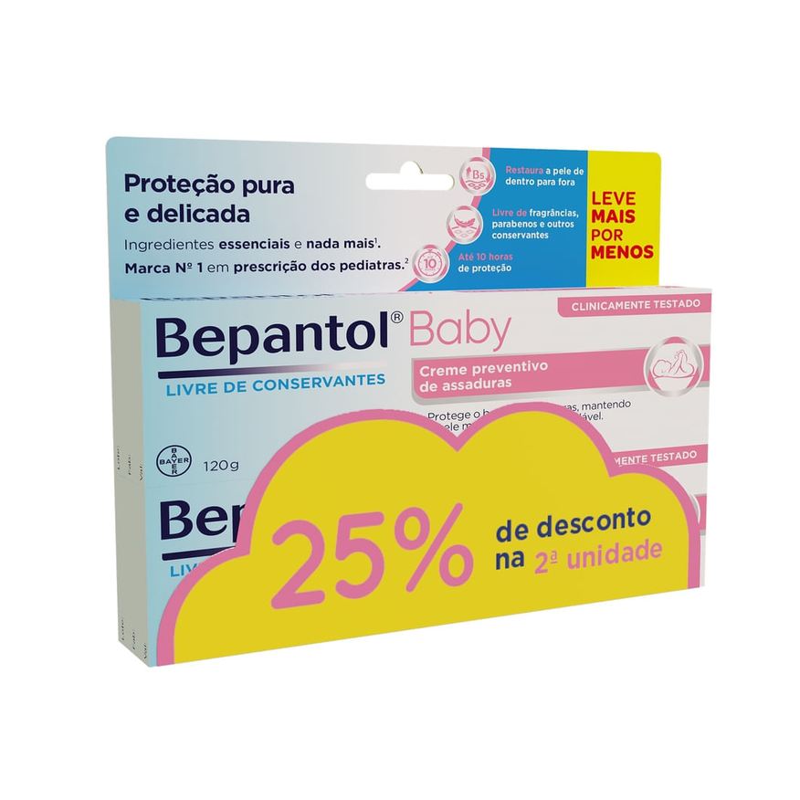 Bepantol Kit Pomada para Assadura Baby 120g 2 Unidades 25% Off na Segunda Unidade