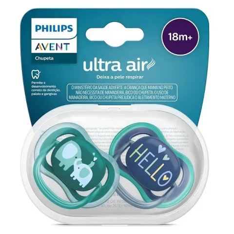 Philips Avent Chupeta Ultra Air +18 meses Silicone Azul 2 Unidades