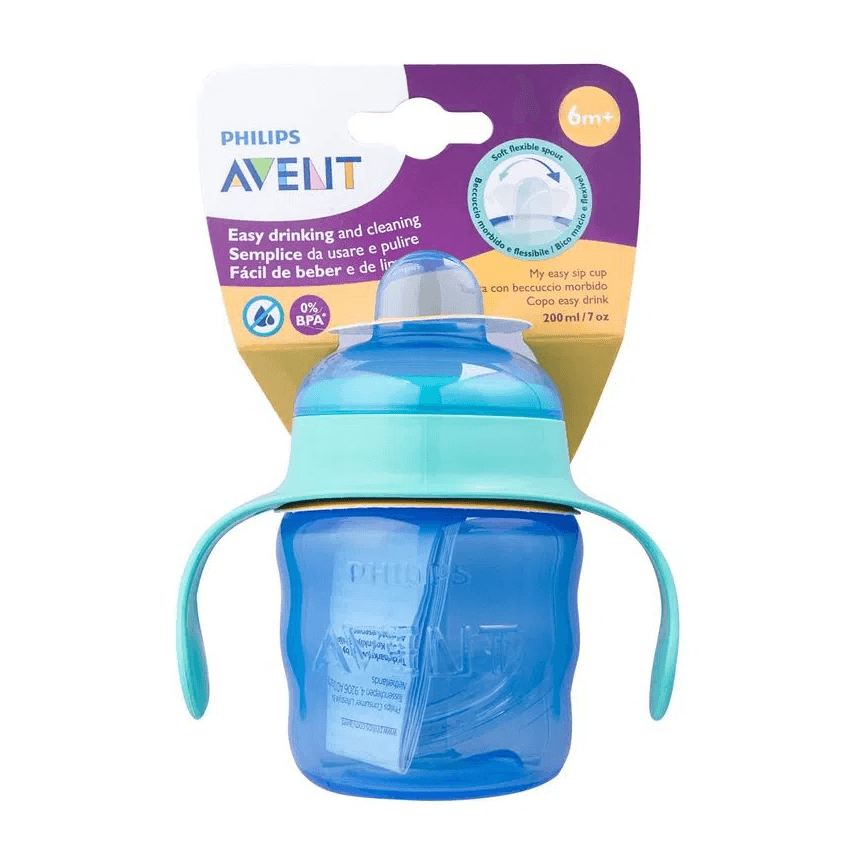 Philips Avent Copo de Transição Easy Sip +6 meses Antivazamento com Alças Azul 200ml 1 Unidade