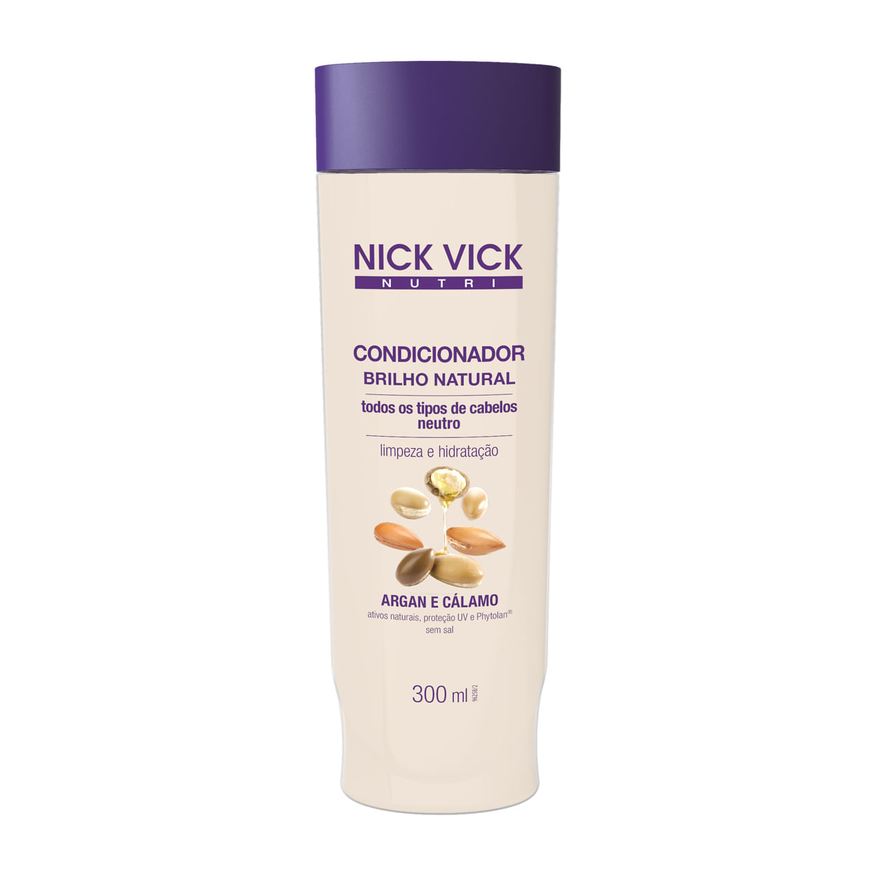 Nick Vick Condicionador Nutri Brilho Natural Todos Os Tipos De Cabelo 300ml
