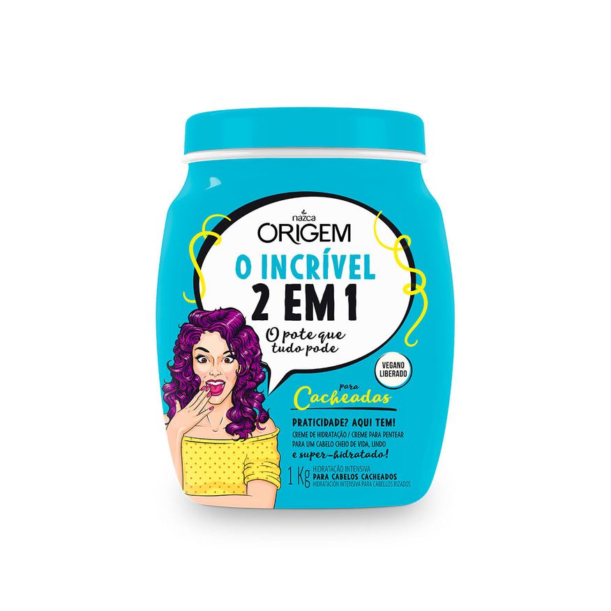 Origem Creme de Tratamento Capilar O Incrível 2 em 1 Cacheados Vegano 1kg