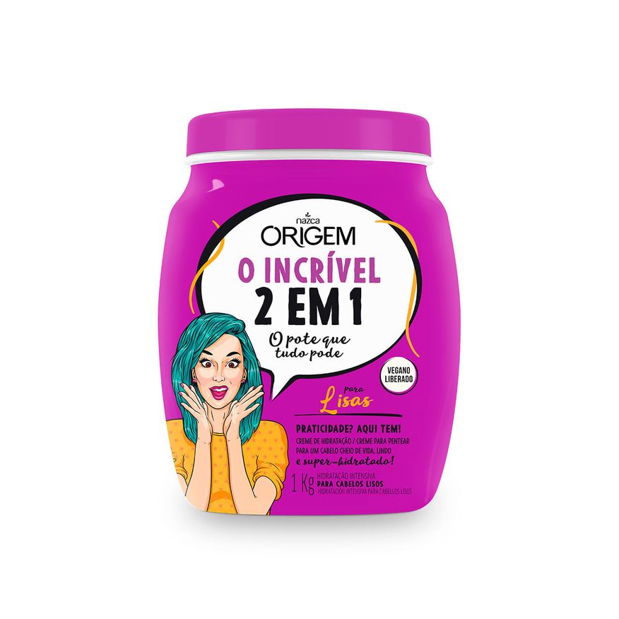Origem Creme de Tratamento Capilar O Incrível 2 em 1 Lisos Vegano 1kg