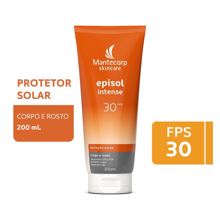 Episol Protetor Solar Intense FPS30 Rosto e Corpo 200ml