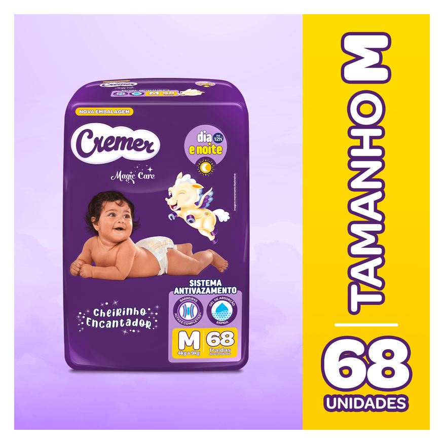 Cremer Fralda Magic Care Dia e Noite M 68 Unidades