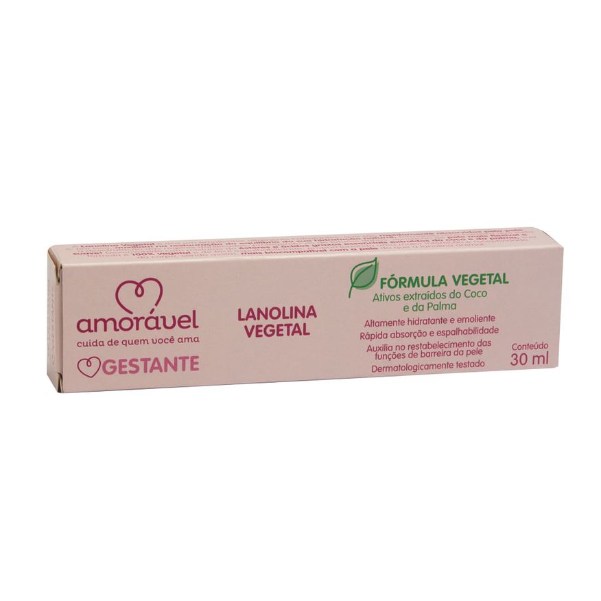 Amoravel Creme Seio Amorável Gestante Lanolina Vegetal 30ml