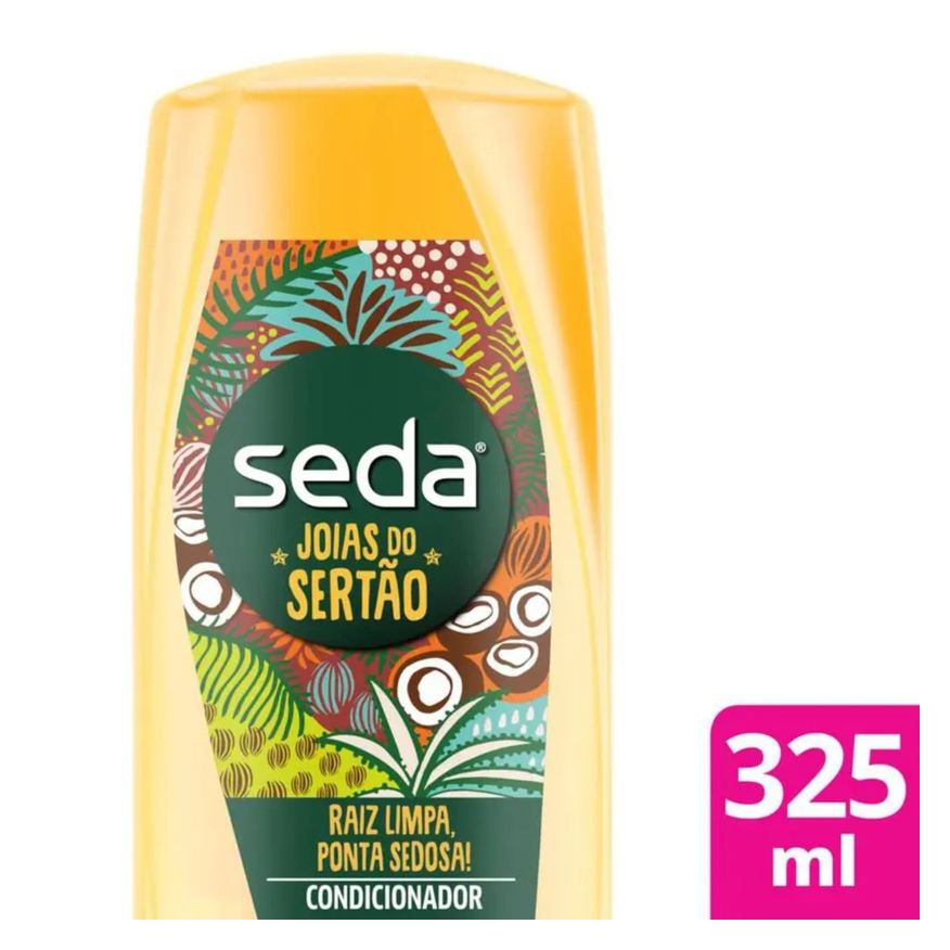 Seda Condicionador Joias do Sertão Raiz Limpa Ponta Sedosa! Babosa + Óleo de Coco 325ml