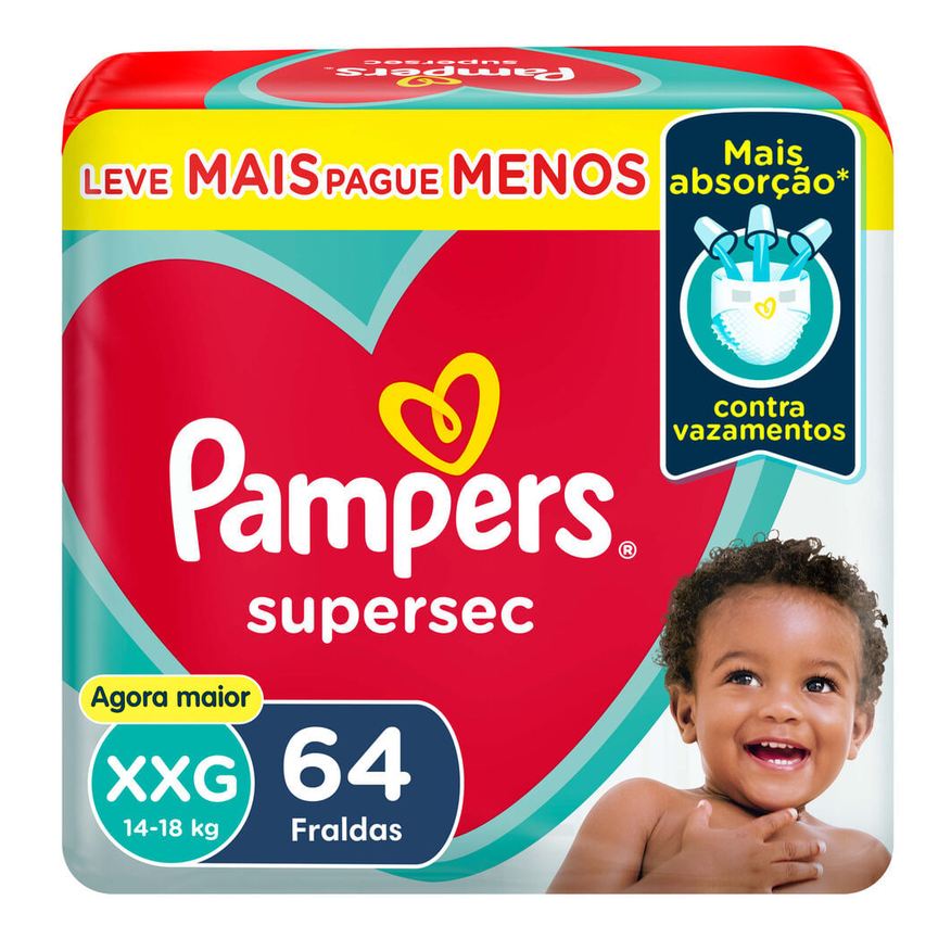 Pampers Fralda Supersec XXG 64 Unidades