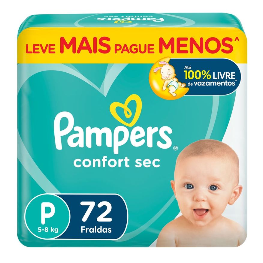 Pampers Fralda Confort Sec P 72 Unidades