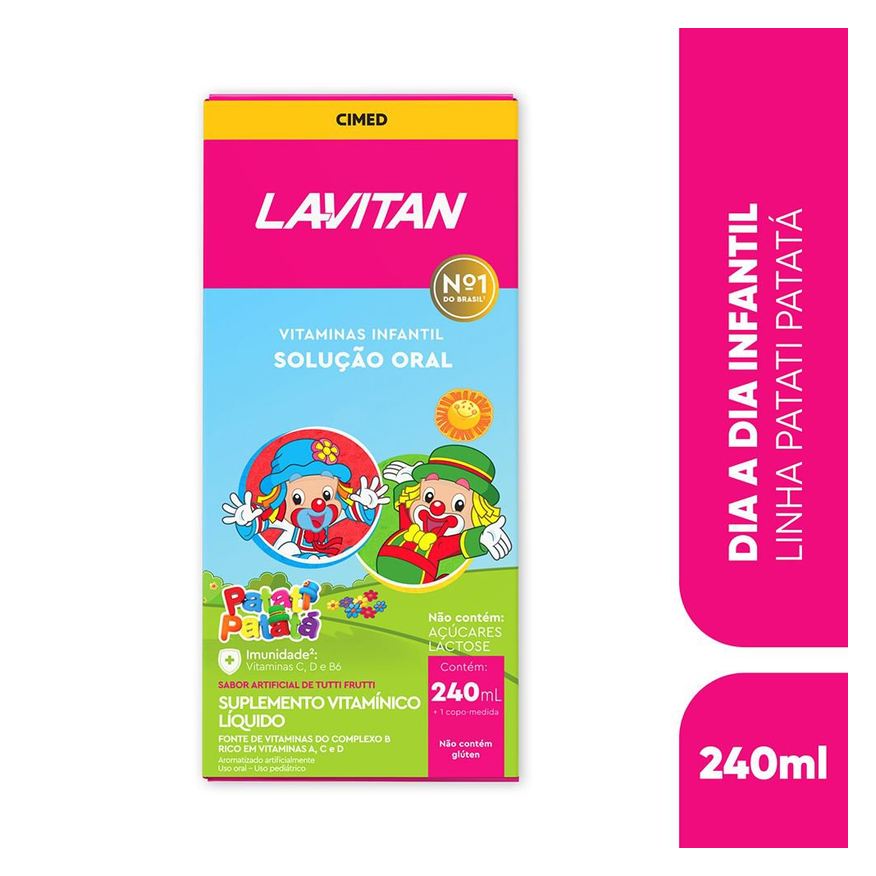 Lavitan Vitamina Infantil Solução Oral Tutti-Frutti Patati Patatá 240ml
