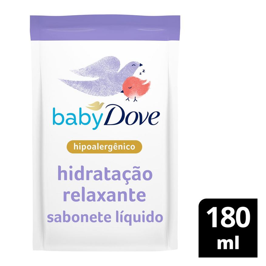 Dove Sabonete Líquido Infantil Baby Hidratação Relaxante Hora de Dormir Refil 180ml