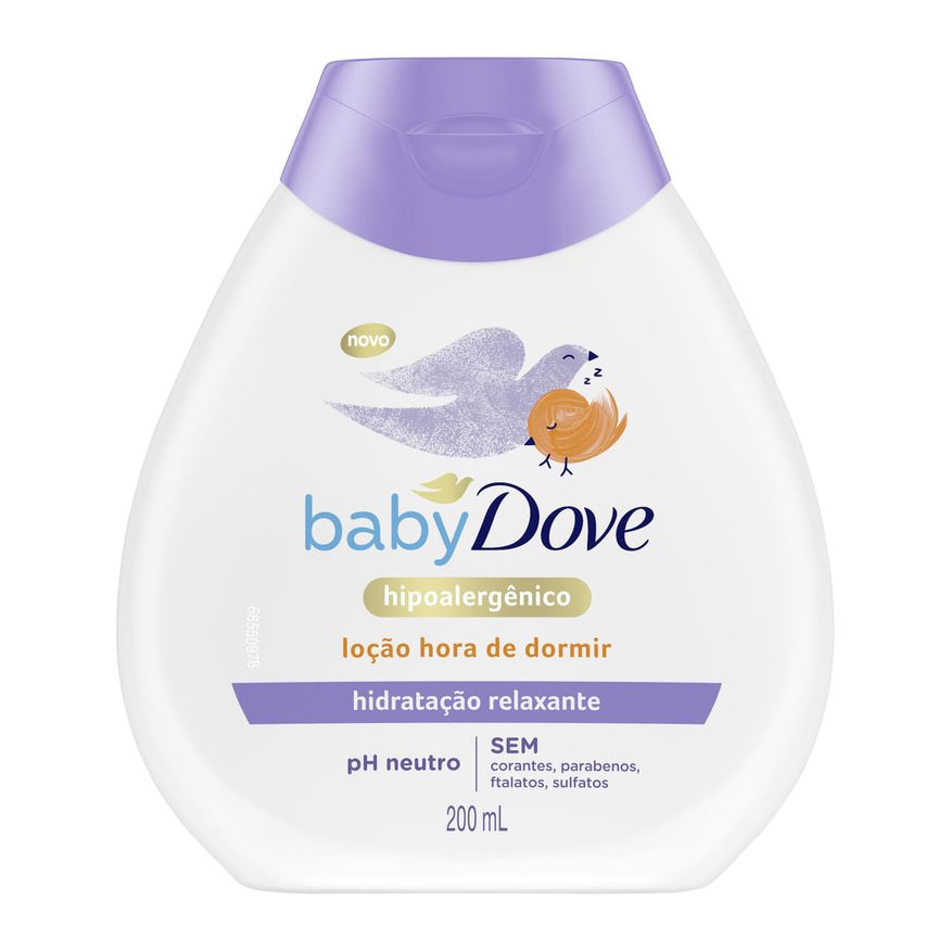 Dove Loção Hidratante Infantil Baby Hora de Dormir Bebê Hidratação Relaxante 200ml