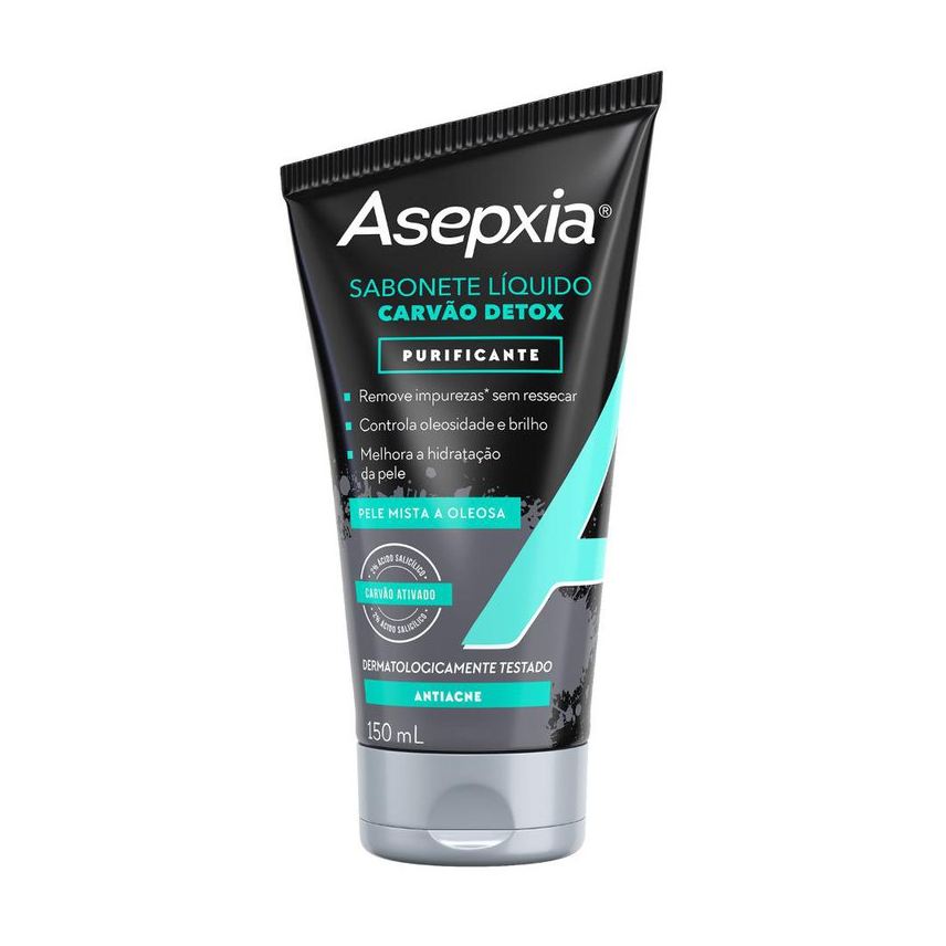 Asepxia Sabonete Líquido Facial Limpeza Profunda Antioleosidade Ácido Salicílico 2% 150ml