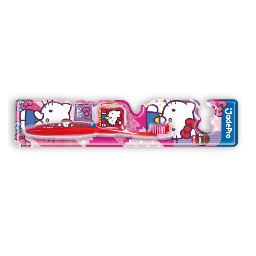 Hello Kitty Escova Dental Jadepro Com Protetor Macia A Partir De 2 Anos Com 01 Unidade
