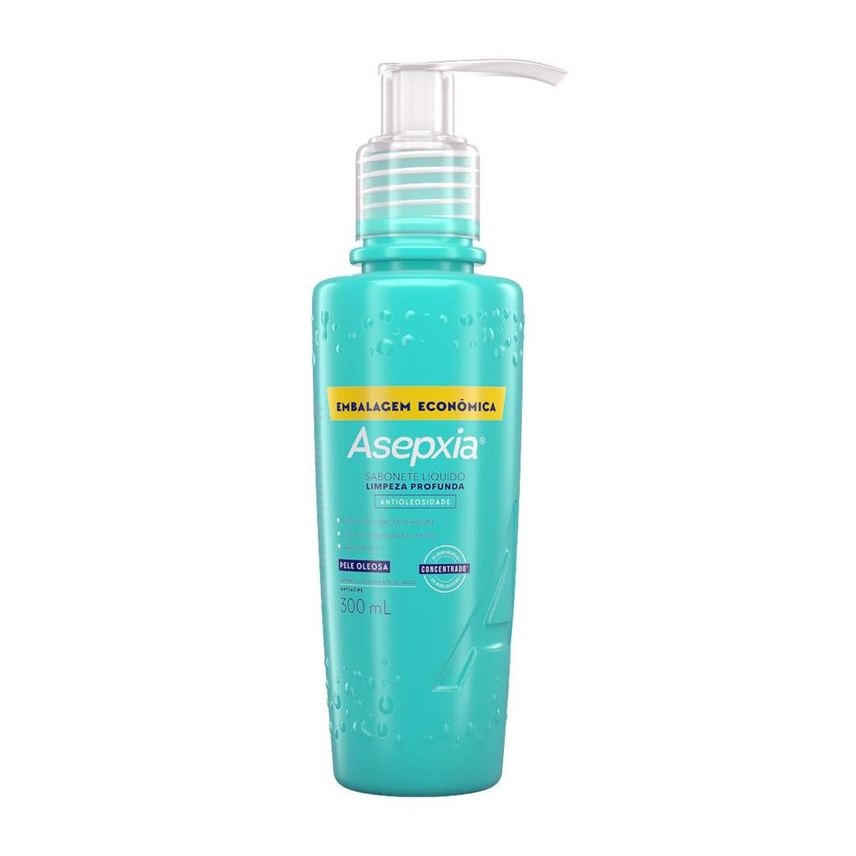 Asepxia Sabonete Líquido Facial Limpeza Profunda Antioleosidade Ácido Salicílico 2% 300ml