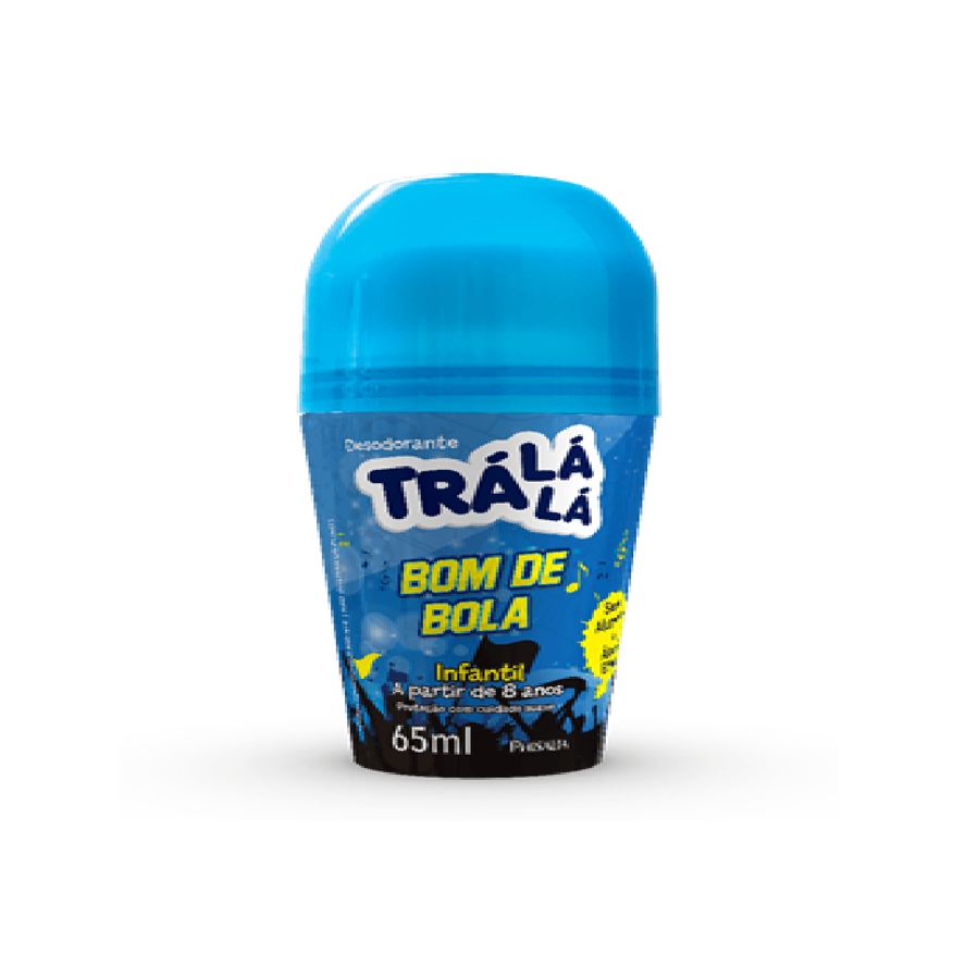 Tralala Desodorante Infantil Trá Lá Lá Bom de Bola +8anos Roll-On 65ml