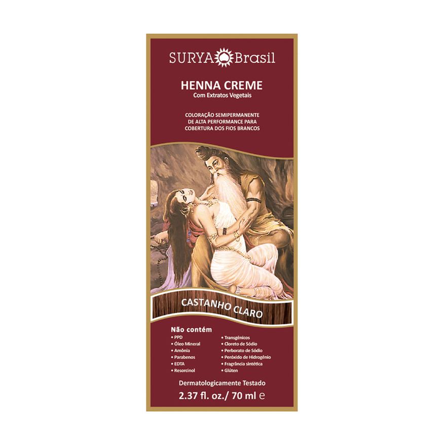 Surya Henna Tintura Henna Surya Castanho Claro 70ml