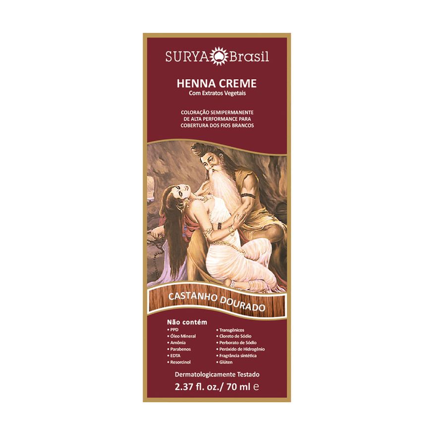 Surya Henna Tintura Henna Surya Castanho Dourado 70ml