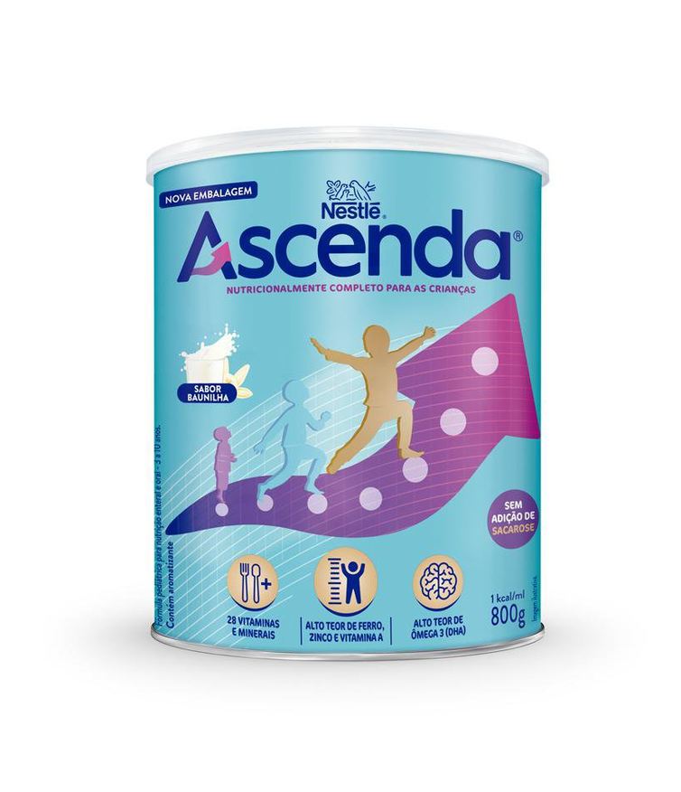 Ascenda Suplemento Alimentar Infantil Sabor Baunilha 800g
