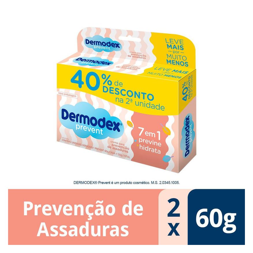 Dermodex Kit Pomadas de Assadura Infantil Prevent 60g cada 2 Uni 40% na 2ª unidade