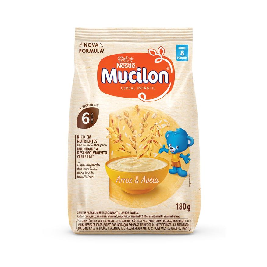 Mucilon Cereal Infantil Arroz e Aveia +6 meses 180g