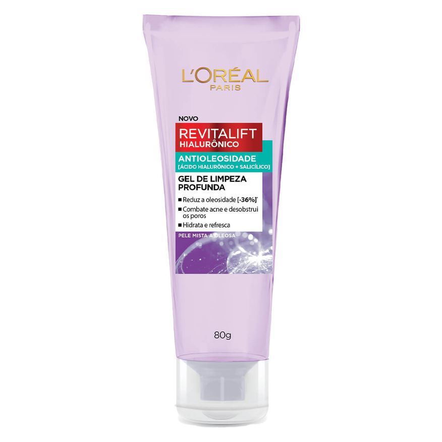 Loreal Paris Gel de Limpeza Facial L'Oréal Paris Revitalift Hialurônico Antioleosidade com Ácido Salicílico 80g