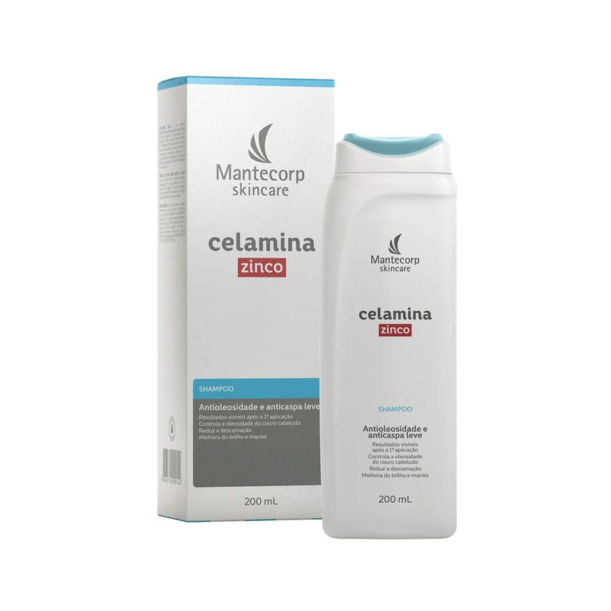 Celamina Shampoo Anticaspa Zinco Controle da Oleosidade 200ml