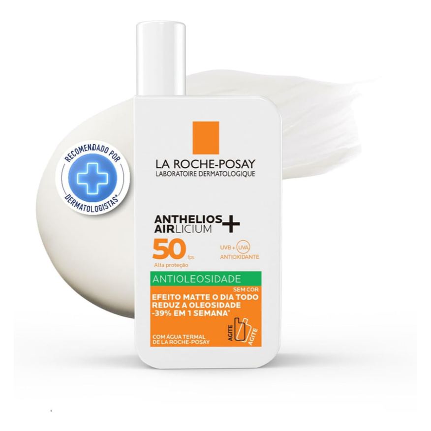 Anthelios Protetor Solar Facial La Roche-Posay Airlicium+ FPS50 Fluido Sem Cor 40ml