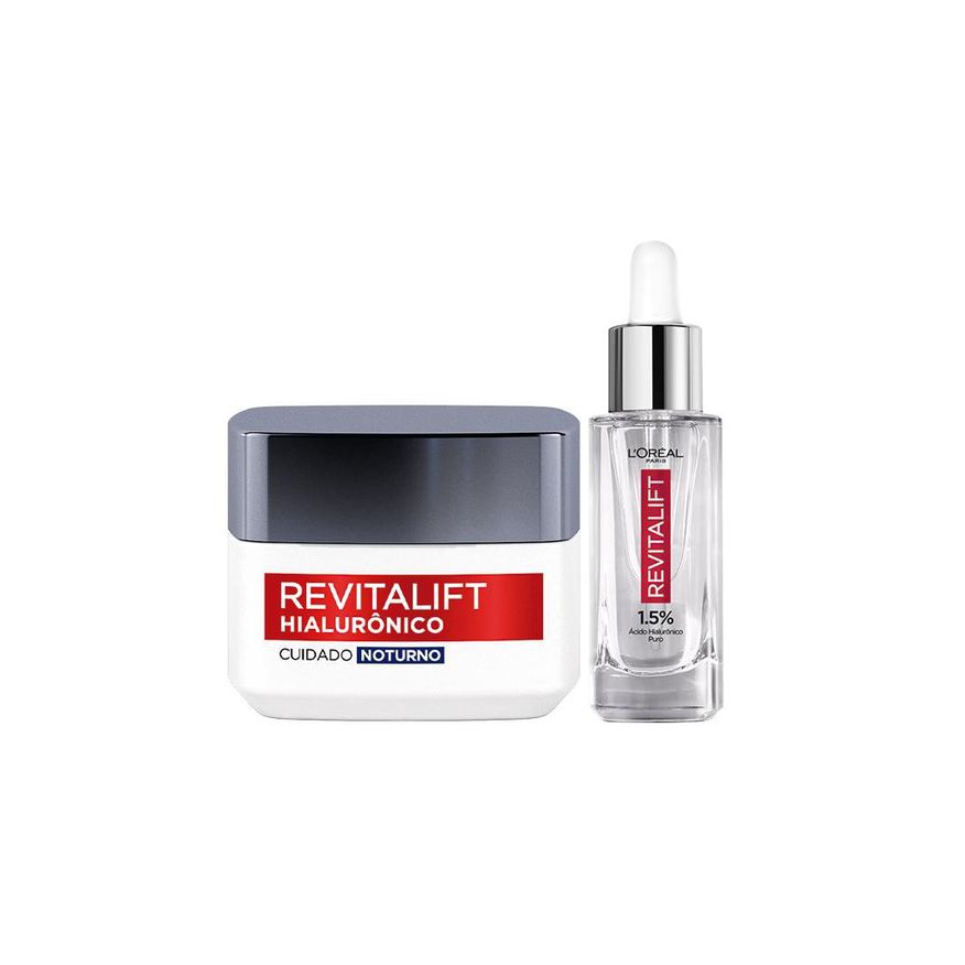 Loreal Paris Kit Sérum Facial Preenchedor L'Oréal Paris Hialurônico 30ml 1 Unidade + Creme Hidratante Facial Noturno L'Oréal Paris Hialurônico 49g 1