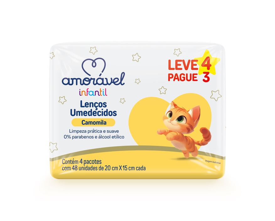 Amoravel Lenços Umedecidos Amorável 192 Unidades