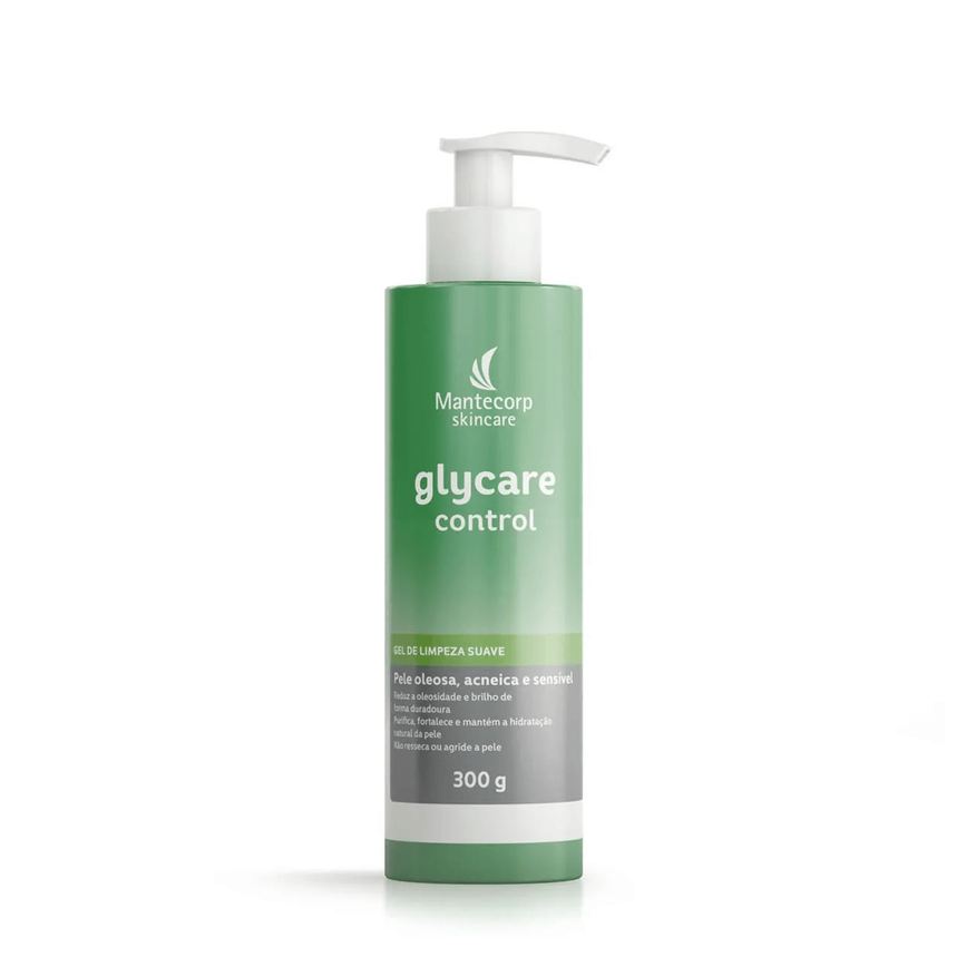 Mantecorp Gel de Limpeza Facial Skincare Glycare Control Peles Oleosas e Acneicas 300g