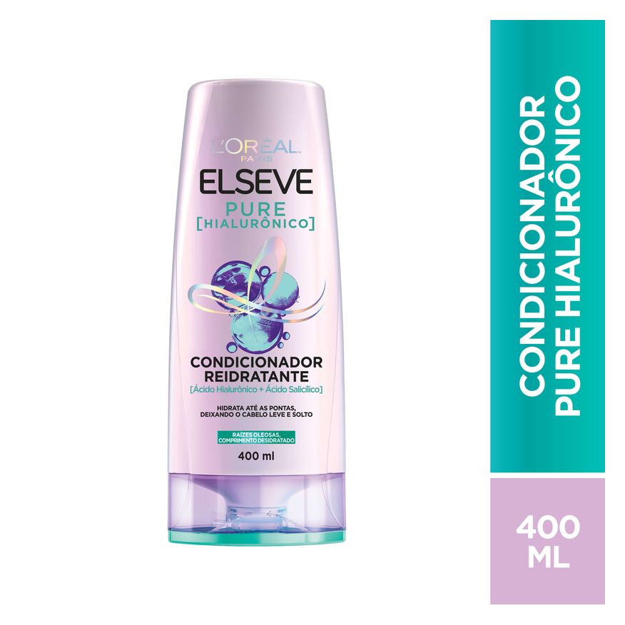 Elseve Condicionador Pure Hialurônico Reidratante 400ml