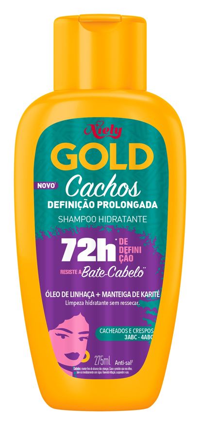 Niely Gold Shampoo Cachos Definição Prolongada 72h 275ml