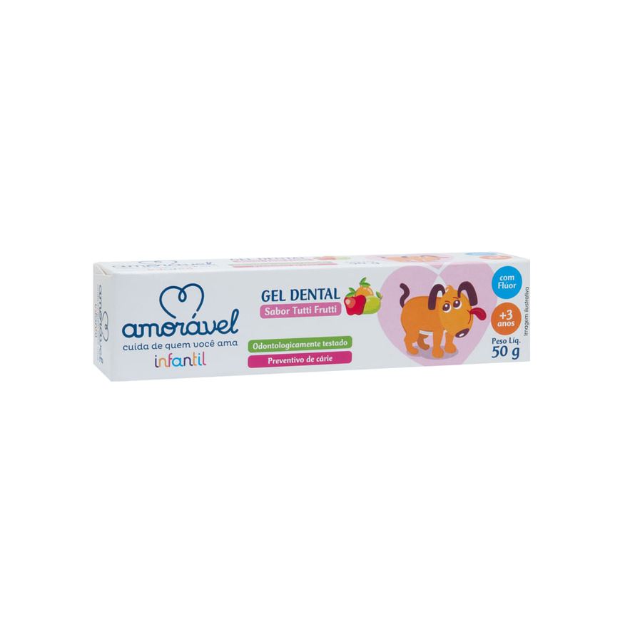 Amoravel Gel Dental Infantil Amorável Tutti-Frutti Com Flúor 50g