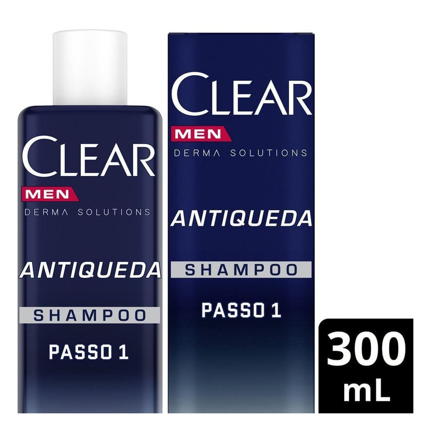 Clear Shampoo Men Derma Solutions Antiqueda Passo 1 300ml