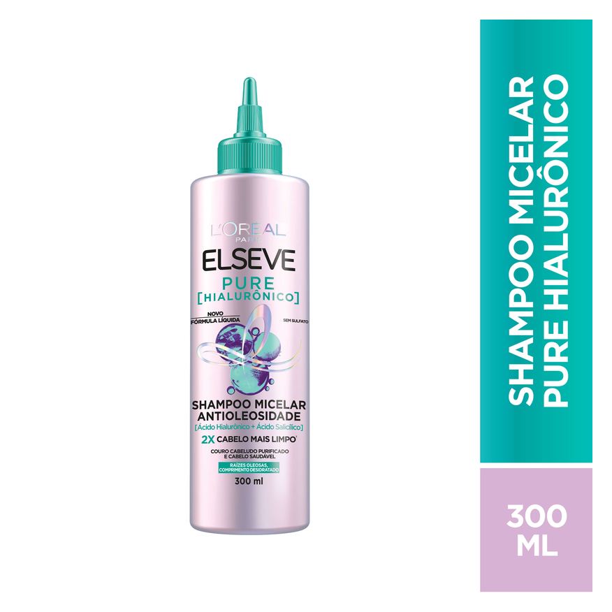 Elseve Shampoo Pure Hialurônico Micelar Antioleosidade 300ml