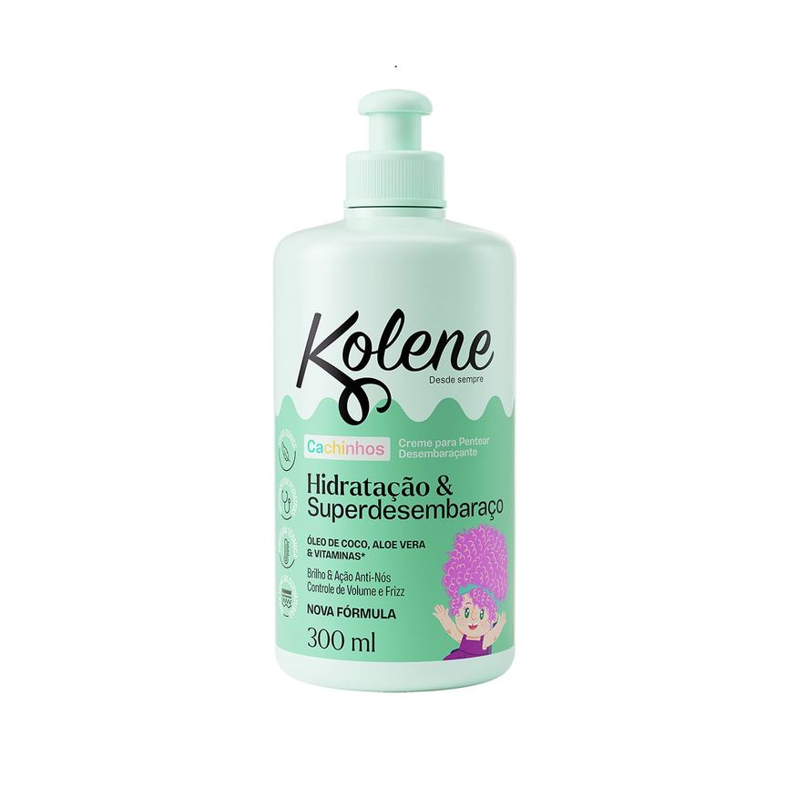 Kolene Creme para Pentear Infantil Cachinhos Hidratação e Super Desembaraço 300ml