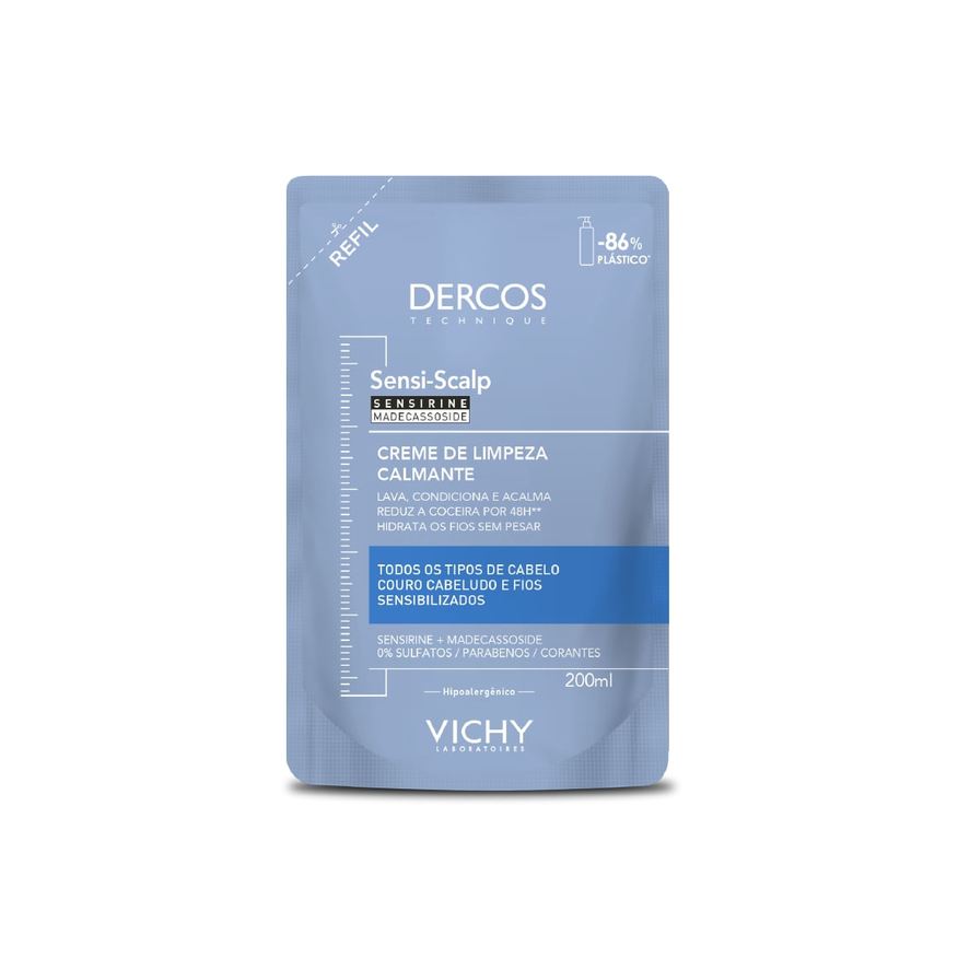 Dercos Creme de Limpeza Vichy Sensi Scalp Calmante Refil 200ml