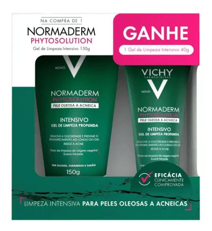 Vichy Kit Normaderm Phytosolution Gel de Limpeza Facial Pele Oleosa e Acneica 150g 1 Uni + Gel de Limpeza Facial Pele Oleosa e Acneica 40g 1 Uni