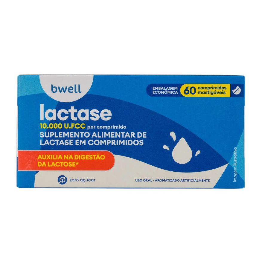 10.000 Lactase FCC bwell 60 Comprimidos Mastigáveis