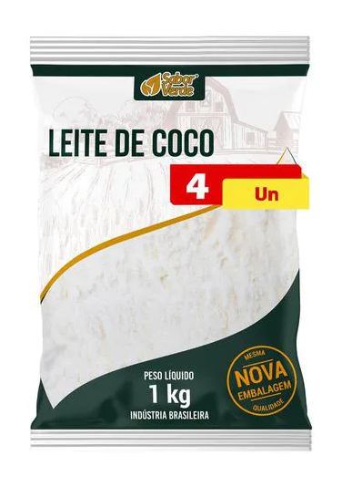 de Leite Coco em Pó Vegano 4 X 1kg Sabor Verde