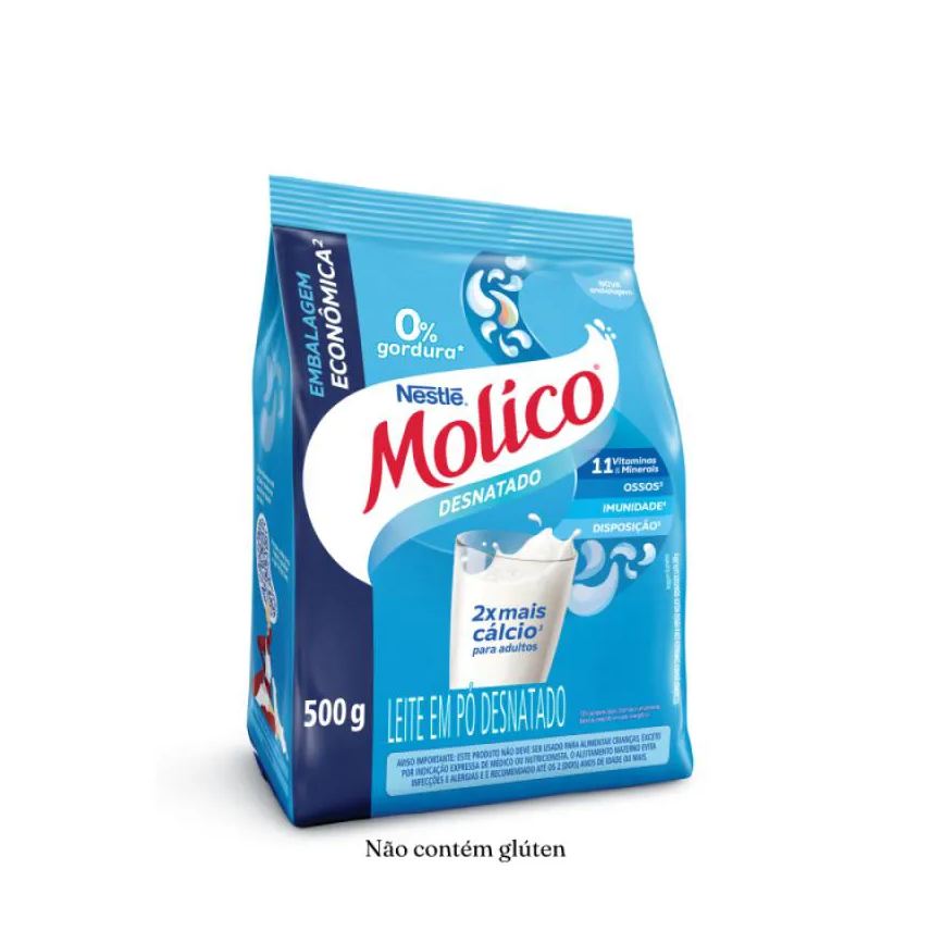 em Leite Pó Molico Desnatado Sachet 500g