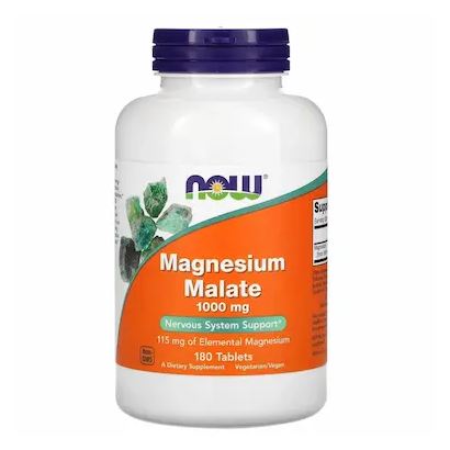 Malato Magnésio 1000mg Com 180 Tabletes – Now Foods