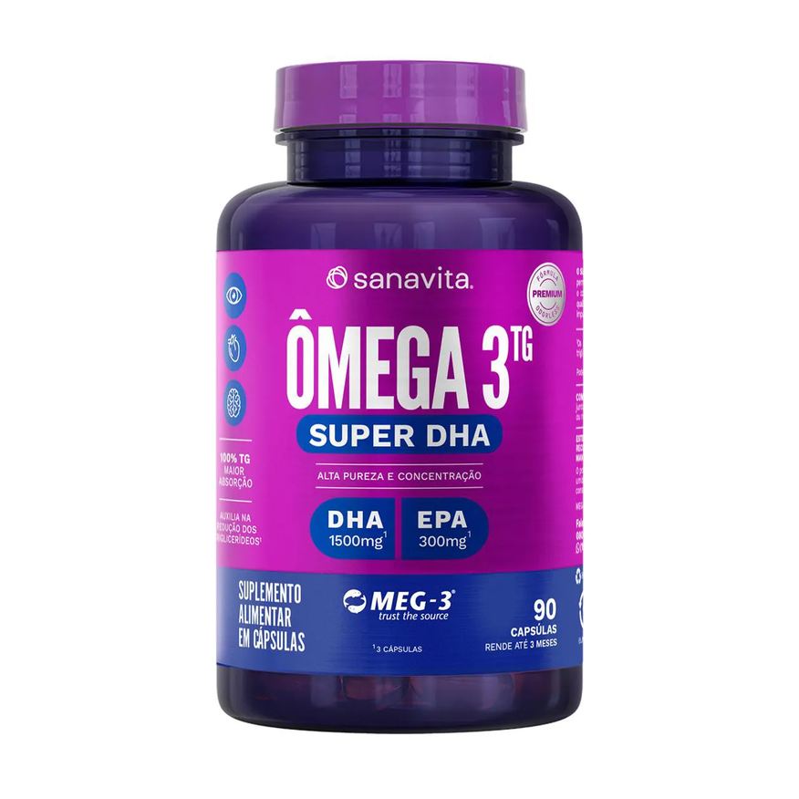 3TG Ômega Sanavita Super DHA 90 cápsulas