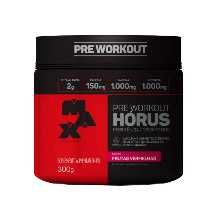 Max Titanium Pré-Treino Hórus Frutas Vermelhas 300g