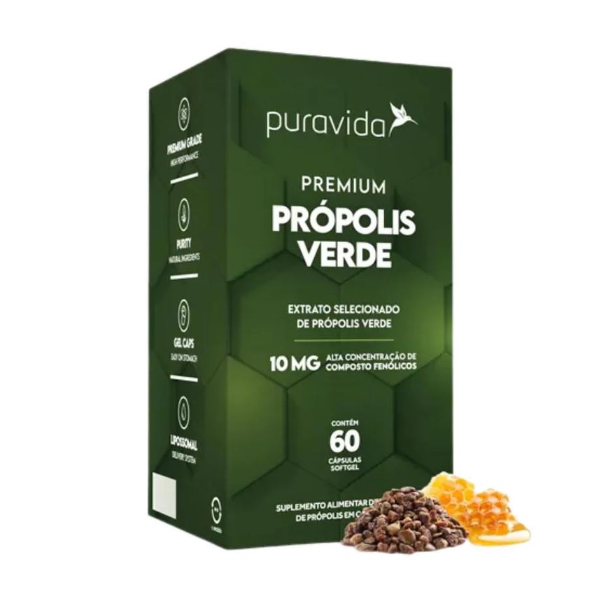 Premium Propolis Verde 10mg 60cps Pura Vida