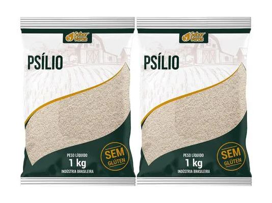 Psilio Psyllium em Flocos 2 X 1kg Sabor Verde