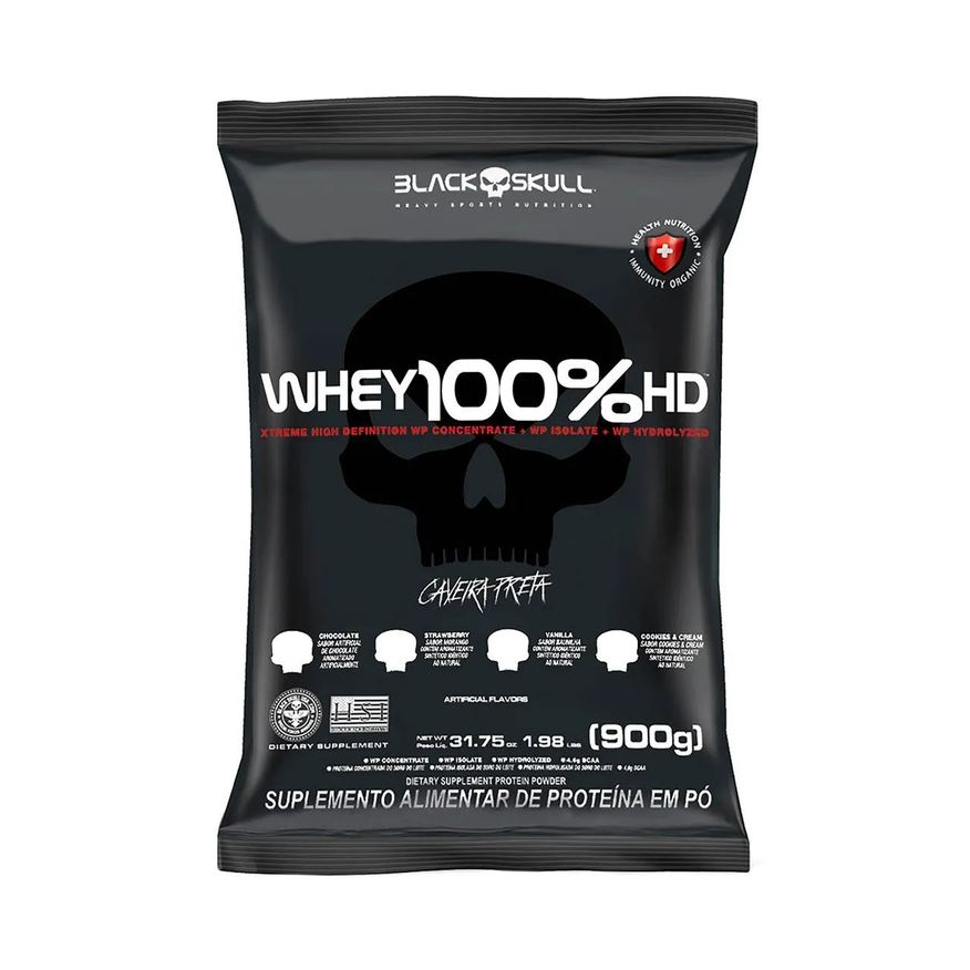 Black Skull Refil Whey 100% HD Baunilha 900g