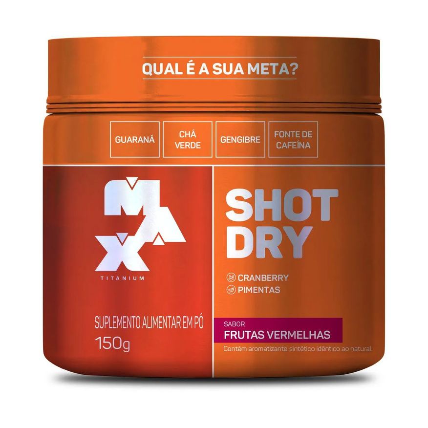 Max Titanium Suplemento Shot Dry Frutas Vermelhas 150g